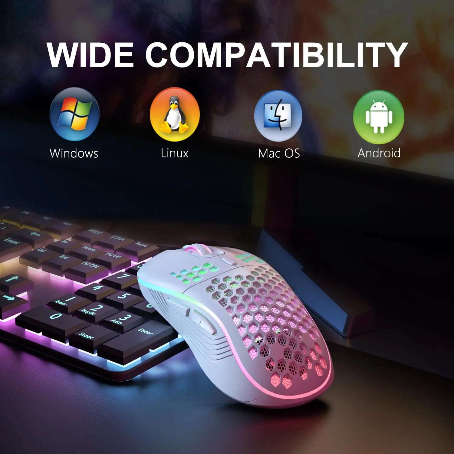 2.4G Wireless RGB Gaming Mouse – Rechargeable, 6-Button